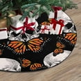 thumbnail image 3 of FMSHPON SkullOrange Butterfly Xmas Christmas Tree Skirt Stand Mat for Holiday Party Decoration Indoor Outdoor 48 inches, 3 of 3