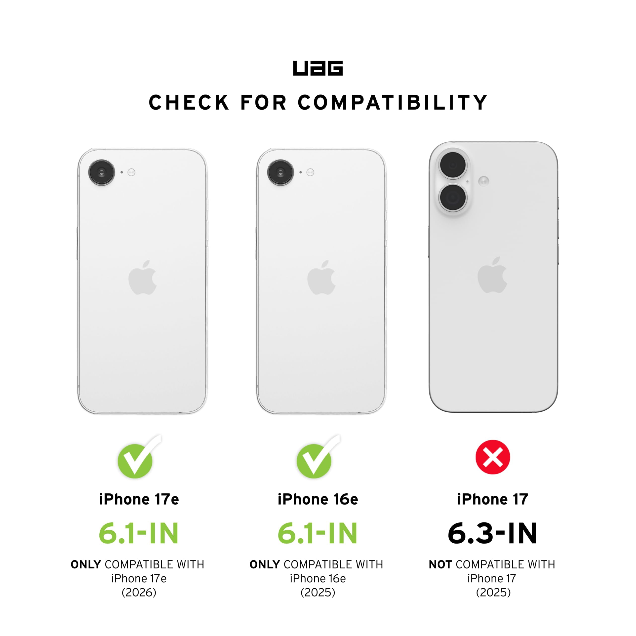 UAG iPhone 17e / iPhone 16e Case Pathfinder - Compatible with MagSafe Rugged Military Grade Drop Proof Protective Cover, Black