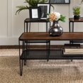 thumbnail image 3 of Walker Edison 3-Piece Engineered Wood Hairpin Leg Accent Table Set - Dark Walnut, 3 of 6