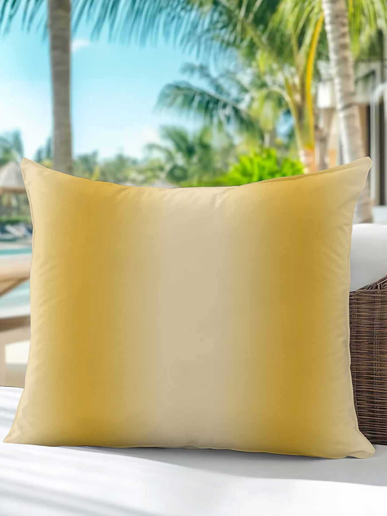 Outdoor Pillows Waterproof, Yellow Ombre Bedding Throw Pillows with Insert for Couch Sofa Bed, Modern Abstract Art Farmhouse Gradient 18x18 Inch Pillowcases Decorative Camping Patio Pillow Set of 1