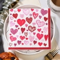 thumbnail image 5 of Valentine's Day Paper Napkins, 20pcs Watercolor Heart Flower Luncheon Napkins 6.5 x 6.5 inch Dinner Hand Napkin for Party Home Restaurant Kitchen Supplies, 5 of 6
