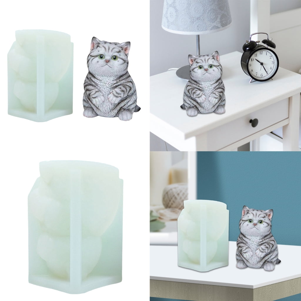 Cats Shaped Silicone Molds Animal Candle Molds for Candle Soap Home Decoration, Plaster Decoration, Epoxy Resin Project