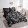thumbnail image 3 of Feelyou Jungle Branches Bedding Comforter Set 7 Pieces, Grey Leaf Botanical Full Bedding Set, Rustic Farmhouse Cabin Reversible Fitted Sheet Flat Sheet, Luxury Bedroom Decor, 3 of 8