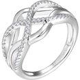 thumbnail image 1 of Celtic Knot Rings 925 Sterling Silver Twisted Knot Ring 18k White Gold Plated Cubic Zirconia Infinity Statement Rings for Women, 1 of 7
