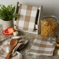thumbnail image 3 of Contemporary Home Living Farmhouse-style Buffalo Check Kitchen Dishtowels - 30" - White and Tan -, 3 of 6