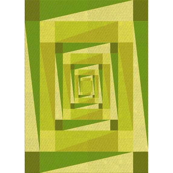 Ahgly Company Indoor Rectangle Patterned Pistachio Green Area Rugs, 5' x 8'