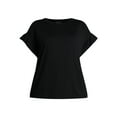 thumbnail image 5 of Terra & Sky Women's Plus Ruffle Short Sleeve Tee, Sizes 0X-5X, 5 of 5
