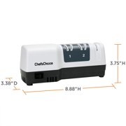 Chef'sChoice 3 Stage White Hybrid Knife Sharpener for 20 Degree Straight Edge and Serrated Knives