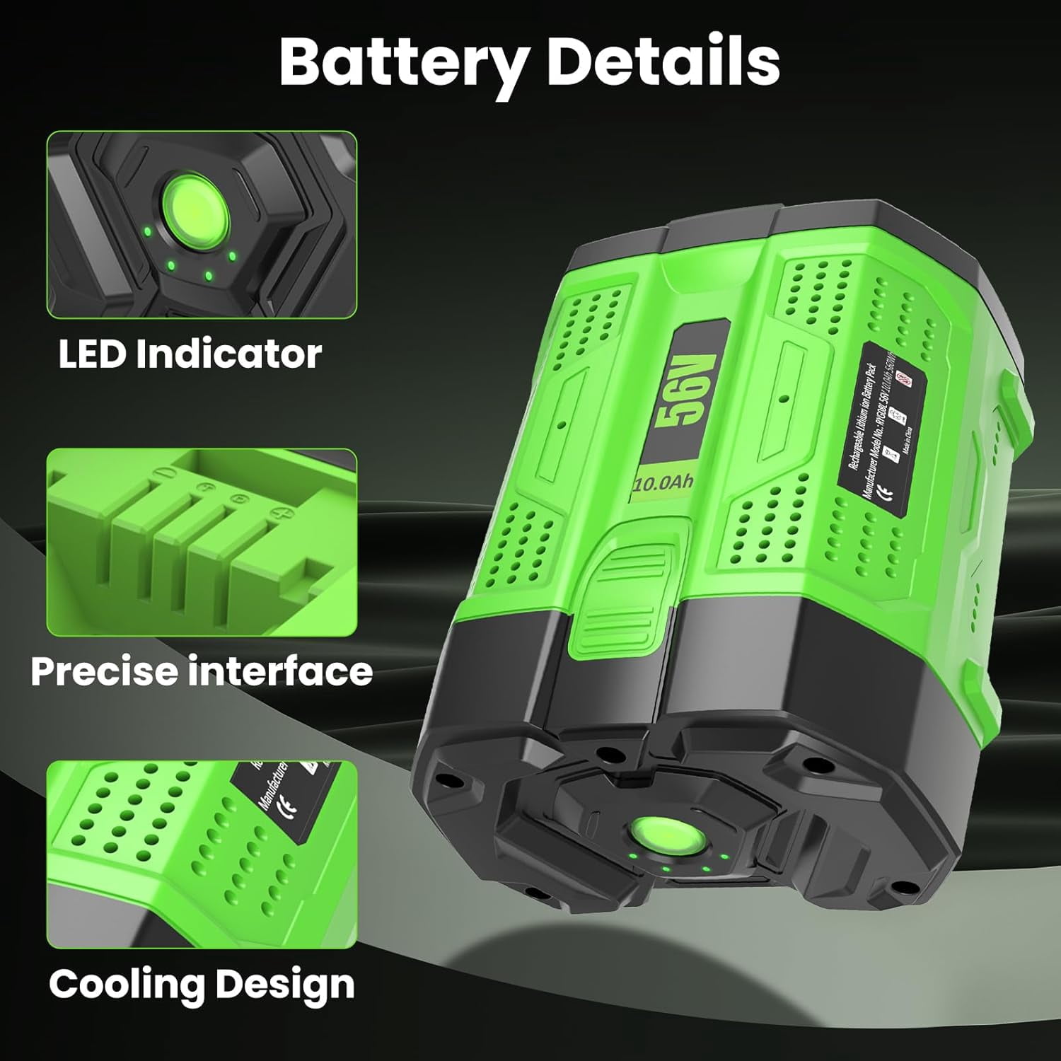 4Packs 10000mAh 56V Replacement for EGO Battery 10Ah Lithium BA1400T BA2800T BA4200T BA5600T Compatible with EGO 56 Volt Cordless Power Tools
