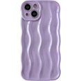 thumbnail image 1 of Water Ripple Pattern Curly Wave Frame Soft Compatible with iPhone Case (LPurple,iPhone 15), 1 of 4