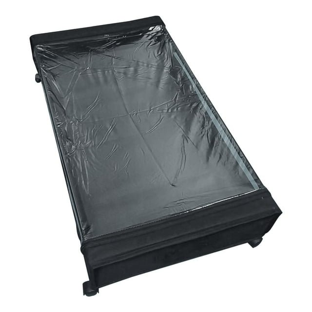 Caja de almacenamiento debajo de la cama con ruedas, contenedor para guardar zapatos debajo de la cama, grande, con tapa, organizador de almacenamient 1 negro