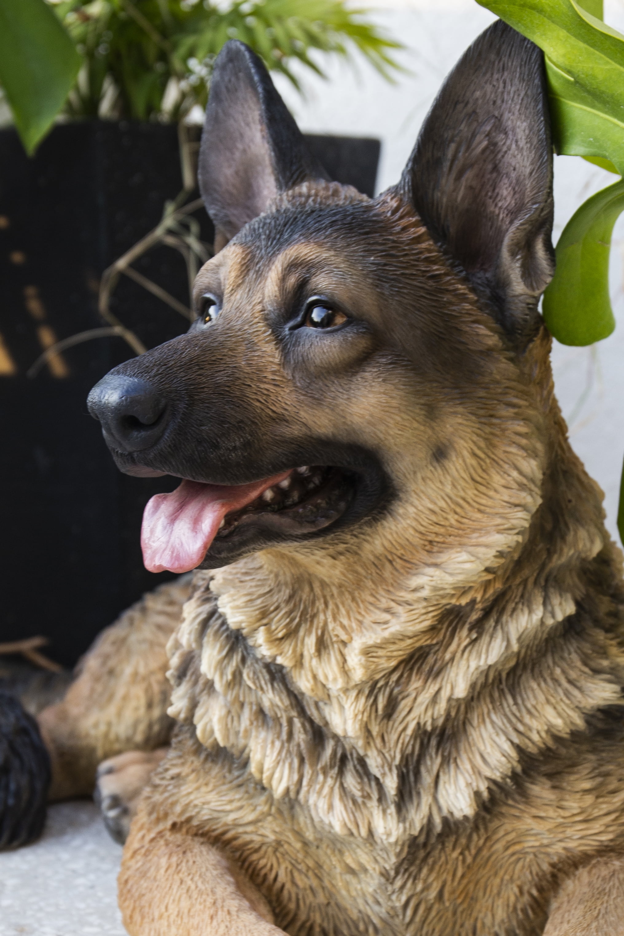 Hi-Line Gift 12” Animal Lying German Shepherd Garden Statue, Decorative