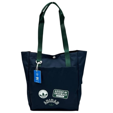 ADIDAS Originals Simple Canvas Tote Shoulder Bag 15X14X4" Navy Blue Green