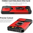 thumbnail image 5 of for iPhone 13 Pro Case with Sliding Camera Cover and Card Holder Heavy Duty Protective iPhone 13 pro Case with Ring Magnetic Kickstand Phone Case for iPhone 13 Pro 6.1 inch(Red), 5 of 14