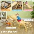 thumbnail image 4 of Qaba 5 in 1 Pikler Triangle Set with Ladder, Ramp, Arch, Nature Wood, 4 of 10