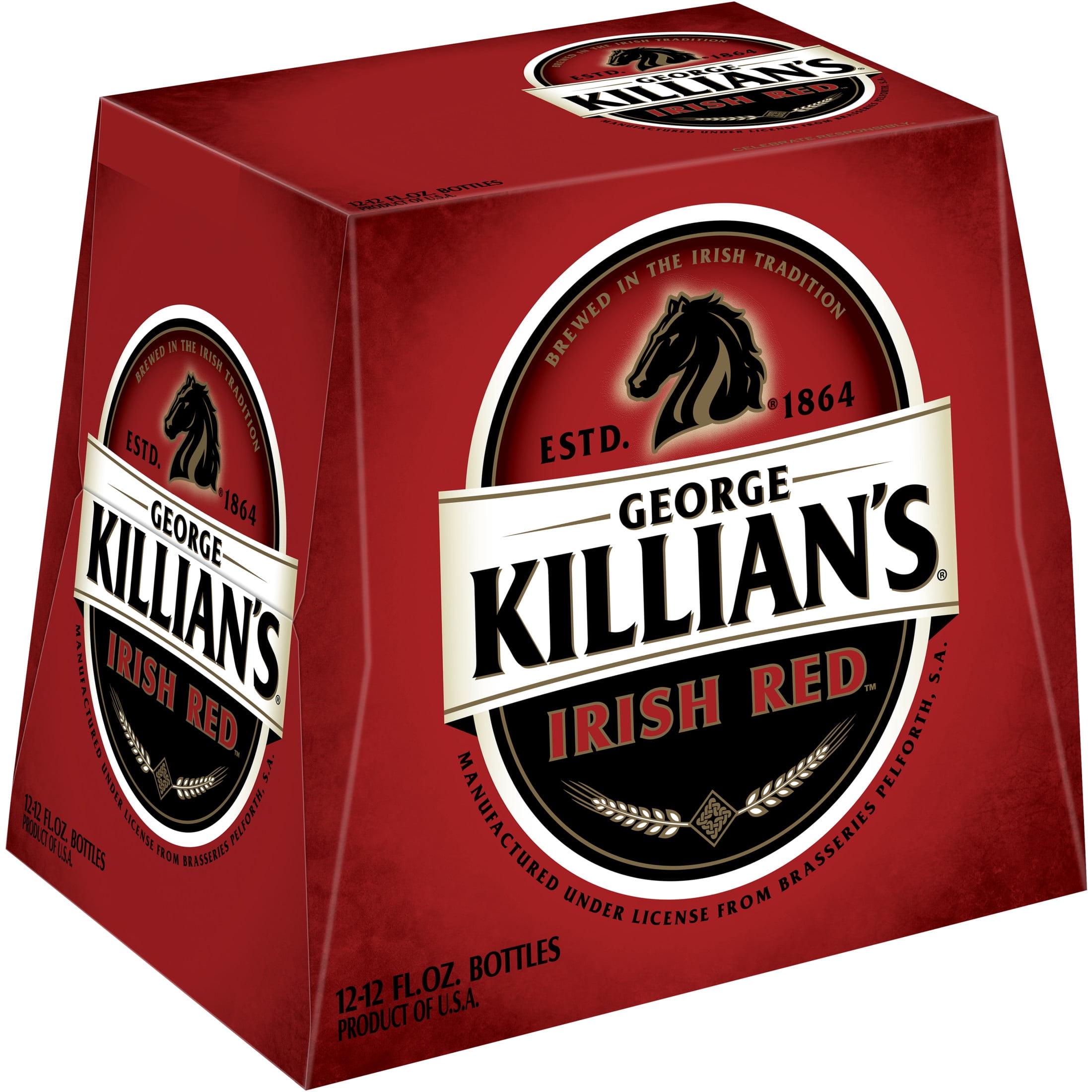 George Killian's Irish Red Beer, 12 Pack, 12 fl oz Glass Bottles, 5.2% ABV