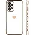 thumbnail image 4 of Compatible with Samsung Galaxy A52 Case Love Heart Plating Electroplate Luxury Elegant Case Camera Protector Soft TPU Shockproof Protective Corner Back Cover Galaxy A52 Case -White, 4 of 10