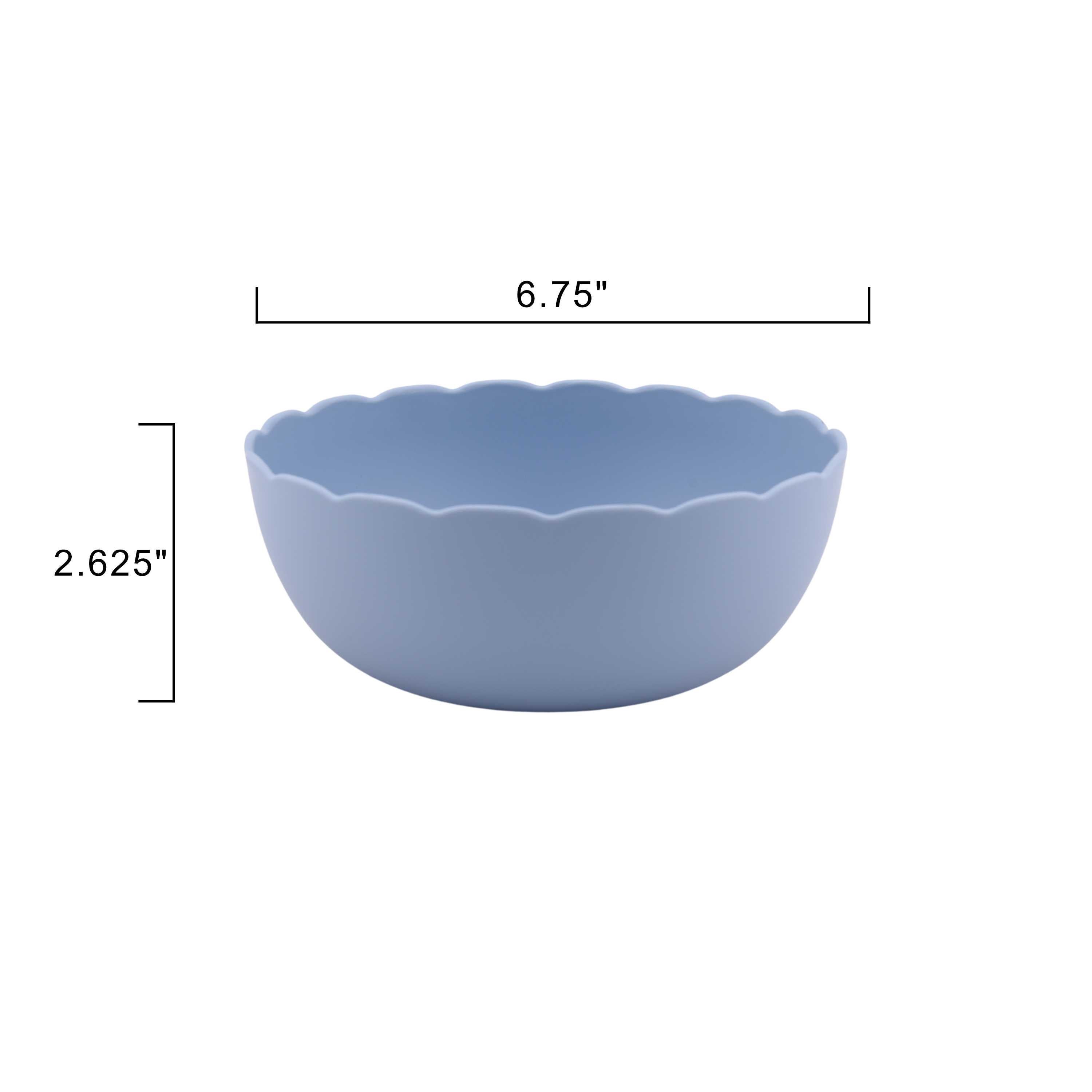 Mainstays - Blue Round Plastic Bowl, Scalloped, 38-Ounce