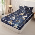 thumbnail image 2 of Homewish Magic Wizard Owl Zipper Full Size Comforter Sets with Fitted Sheet and 2 Pillowcases for Kids, Blue Star Witch Hat Book Zipper Bedding Set, Navy Reversible, 4 Pieces, 2 of 6