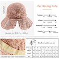 thumbnail image 3 of Sombrero plegable de paja flexible con ala ancha para playa, gorra de verano con lazo para mujeres y niñas, correa ajustable (rosa) brillar Electrónica, 3 of 7