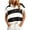 Black, variant on Women's Collared Striped Print Half-Button Rolled Cuff Cropped Loose Fit Casual Polo Shirts for Women Summer Everyday Wear
