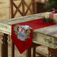 thumbnail image 3 of Table Runner Dresser Scarves Merry Christmas Cute Dog with Holly Cotton Linen Burlap Table Cover Wreath on Red Leaf Texture Table Runners for Family Kitchen Dining Holiday Party Banquet Decor, 3 of 5