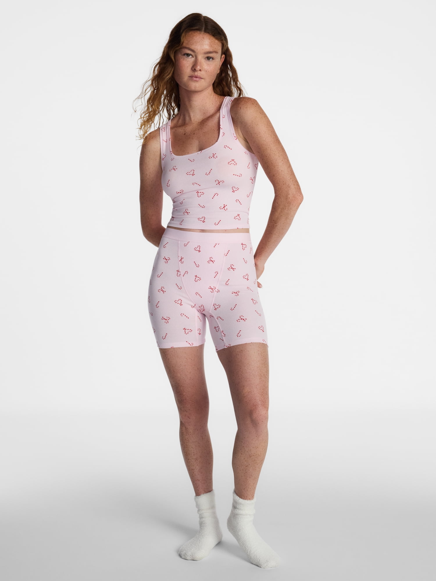 No Boundaries Cotton Stretch Ribbed Cropped Tank Top, Women's XS-XXXL