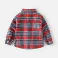 thumbnail image 6 of Staki Boys Button up Shirt Boys' Button Down Dress Shirts Kids Long Sleeve Collared Shirt for Toddler Boy(Red,12-18 Months), 6 of 6