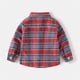 thumbnail image 4 of Gibobby Tirantes Para Camisa Chaqueta de franela para niños pequeños, a cuadros, de manga larga, con solapa y botones, para bebés, niños y niñas, camisa, abrigo(Rojo, 12-18 Meses), 4 of 5