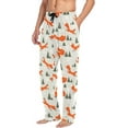 thumbnail image 5 of HPINK-T Winter Foxes Print Men's Cotton Pajama Pants Soft Comfy Sleep & Lounge Pants Pjs Bottoms with Pockets, 5 of 7