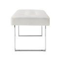 thumbnail image 4 of Posh Living Myles 18" U-Leg Faux Leather & Stainless Steel Bench in White, 4 of 7