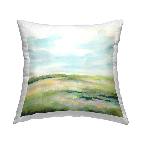 Stupell Industries Pastel Meadow Landscape Decorative Printed Throw Pillow Design by June Erica Vess .