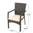 thumbnail image 4 of Jabari Outdoor Wood and Wicker Expandable 8 Seater Dining Set, Teak and Brown, 4 of 15