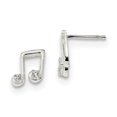 thumbnail image 1 of 925 Zircone Cubique en Argent Sterling Notes de Musique Boucles d'Oreilles Musique, 1 of 5