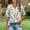 *White, variant on ClodeEU Womens Print Plus Size Tops 3/4 Sleeve Blouses Shirts ,Casual V Neck Loose Tunic Tops Mint Green,Womens Plus S