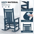 thumbnail image 3 of Roromall HDPE Outdoor Rocking Chairs Set of 2, Oversized Patio Rocking Chairs, All Weather Resistant Porch Rocker, Heavy Duty Front Plastic Rockers for Outside, 3 of 8