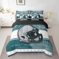 thumbnail image 3 of Erosebridal Football Helmet Print Bed in a Bag Twin size, Sports Theme Bed Set , Philadelphia, Turqoise Grey, Microfiber 7pcs, 3 of 5