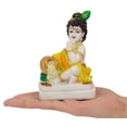 thumbnail image 5 of IBA Indianbeautifulart Hindu God Baby Krishna Statue Idol Murti Spiritual Figurine Religious Showpiece Home & Office Table Décor-S8, 5 of 7