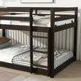 thumbnail image 5 of Solid Rubberwood Twin over Twin Bunk Bed with Ladder and Strengthened Slats Espresso, 5 of 7