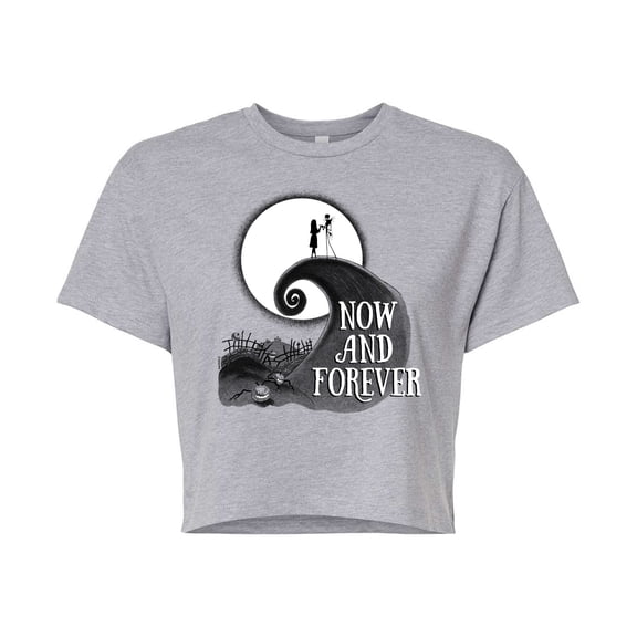 The Nightmare Before Christmas - Jack Sally Now and Forever - Juniors Cropped Cotton Blend T-Shirt
