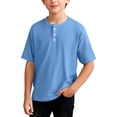 thumbnail image 2 of SROBPTY Teen Boys Summer Short Sleeve Tops Solid Sweet Lightweight Crew Neck Tee Shirts for Everyday Wear, 2 of 4