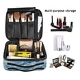 thumbnail image 2 of FORMRS Travel Makeup Bag Large Capacity Train Case Cosmetic Organizer with Adjustable Dividers, Blue Watercolor Ocean Waves, 2 of 8