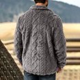 thumbnail image 5 of WIZUTIZ Fleece Lined Jacket For Men Button Front Fold Collar Long Sleeve Coat Outdoor Warm Fall Winter Black Brown Gray, 5 of 5