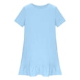 thumbnail image 7 of Maqroz Plus Size Dresses for Curvy Women Cotton Linen Crew Neck Short Sleeve Loose Fit Pleated Dress Oversized Cute Fashion Babydoll Casual Dress Summer Casual Vacation Beach Cover-Ups Light Blue L, 7 of 7