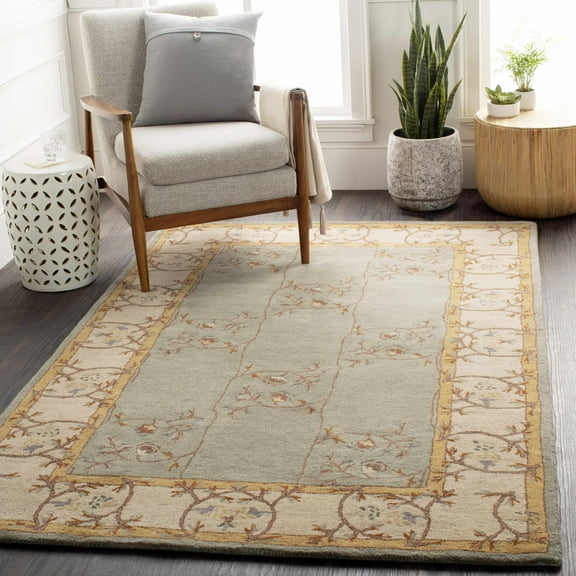 Hauteloom Stringer Wool Living Room, Bedroom Area Rug - Traditional - Beige, Orange, Brown - 10' x 14'
