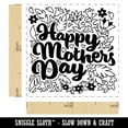 thumbnail image 2 of Happy Mother's Day Floral with Leaves and Hearts Self-Inking Rubber Stamp Ink Stamper - Blue Ink - Small 1 Inch, 2 of 7