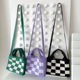 thumbnail image 3 of Nvzi Bolso de hombro tejido, bolso de mano tejido y bolso de cosméticos, bolso de mano tejido elegante para playa de verano, 9,05 x 0,78 x 6,29 pulgadas, morado, 3 of 4