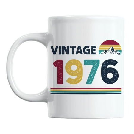 

Vintage 1976 feat Retro Sunset with Mountain Birth Year Coffee & Tea Mug (11oz)