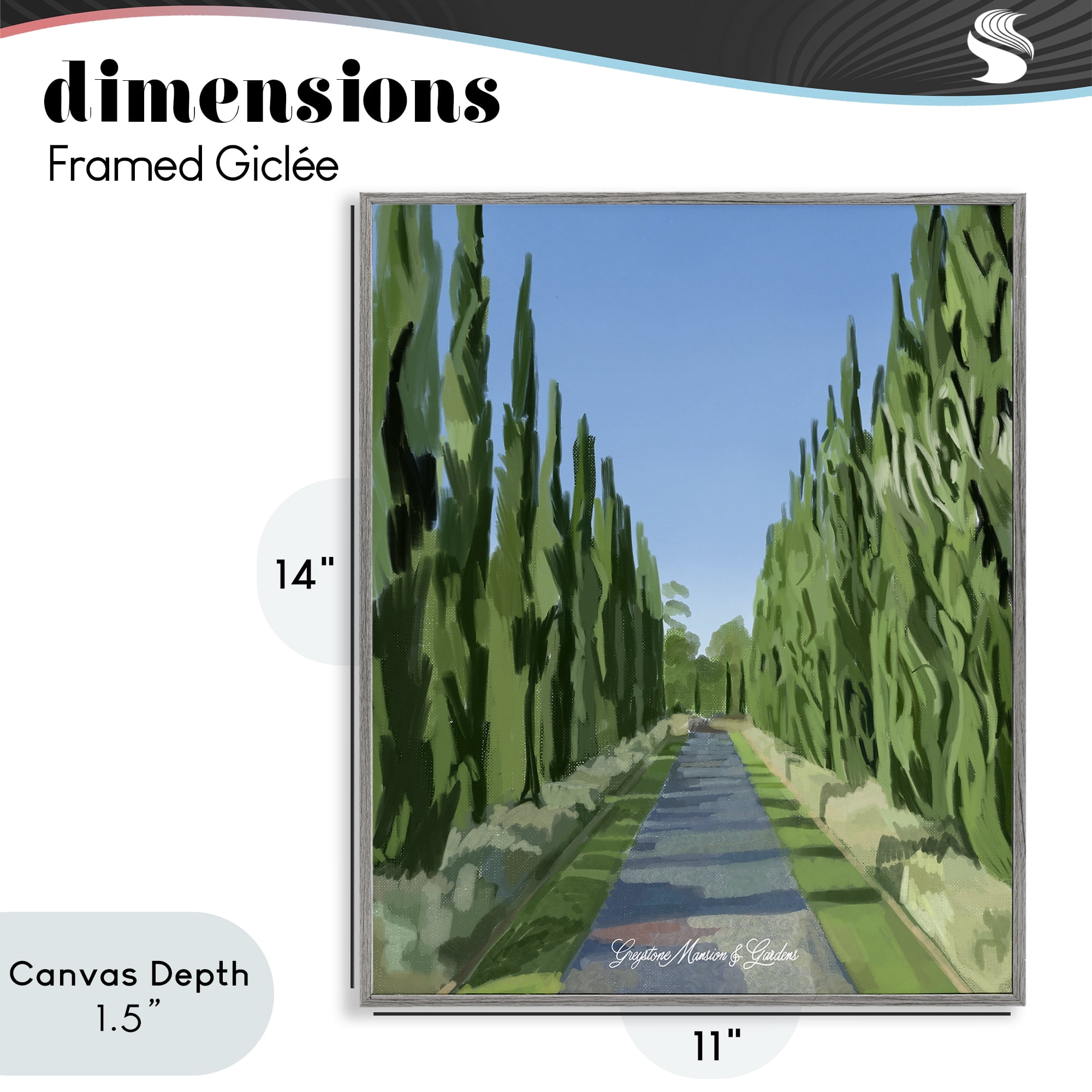Stupell Industries Greystone Gardens Path Gray Framed Giclee Art, design by Amelia Noyes