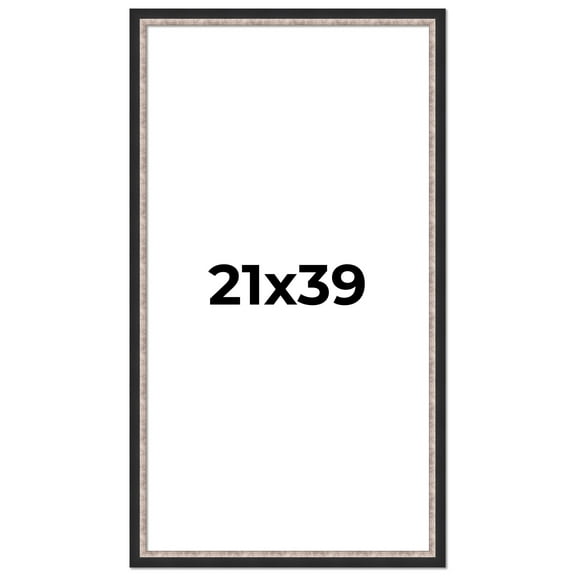 21x39 Frame Silver Real Wood Picture Frame Width 1.25 Inches | Interior Frame Depth 0.75 Inches |